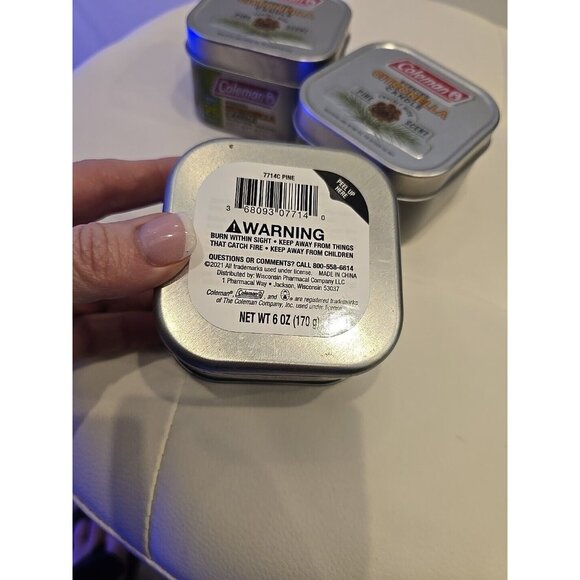 Coleman Pine Scented Citronella Candle Wooden Crackle Wick Lot of 3 New OUTDOOR - Picture 5 of 6